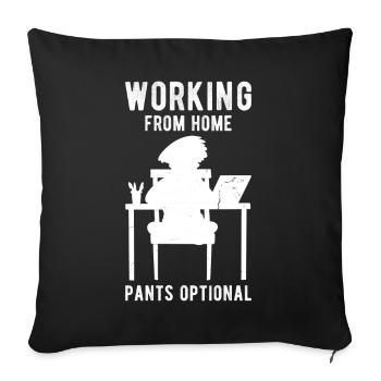 À la maison, le sort de travail drôle - Housse de coussin décorative 45 x 45 cm - noir - Devant