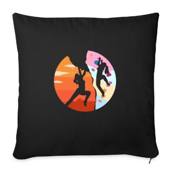 Grimpeuse grimpeuse grimpeur sport - Housse de coussin décorative 45 x 45 cm - noir - Devant
