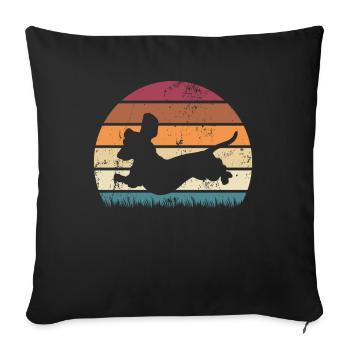 Dachshund dog owner dachshund puppy badger - Sofa pillowcase 17,3'' x 17,3'' (45 x 45 cm) - black - Front
