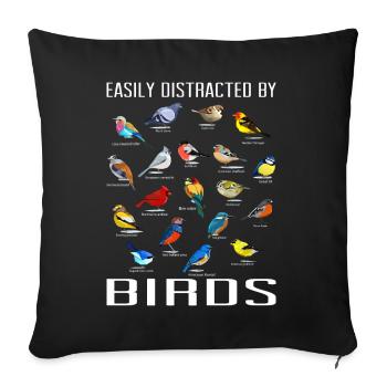Bird Watching Orinthologist Birdwatching Gift - Sofa pillowcase 17,3'' x 17,3'' (45 x 45 cm) - black - Front