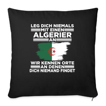 Algerier Algerien Algerisches Geschenk - Sofakissenbezug 45 x 45 cm - Schwarz - Vorne