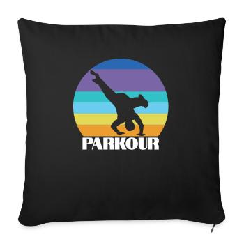 Gymnastics Parkour Sports Freerunning - Sofa pillowcase 17,3'' x 17,3'' (45 x 45 cm) - black - Front