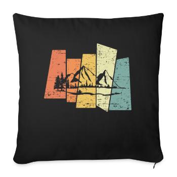 Retro Mountain Landscape Mountains Vintage - Sofa pillowcase 17,3'' x 17,3'' (45 x 45 cm) - black - Front
