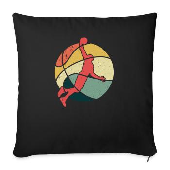 Basket-ball basket-ball joueur de basket-ball cadeau - Housse de coussin décorative 45 x 45 cm - noir - Devant