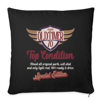 70 years oldtimer top condition 70th birthday - Sofa pillowcase 17,3'' x 17,3'' (45 x 45 cm) - black - Front