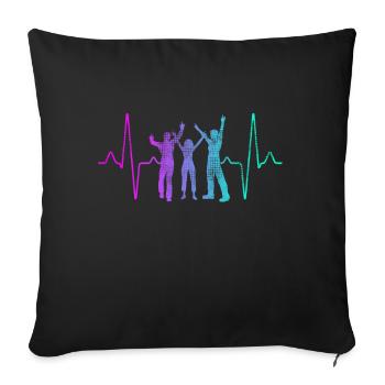 Party Dancing Heartbeat - Sofa pillowcase 17,3'' x 17,3'' (45 x 45 cm) - black - Front