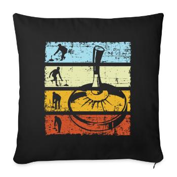 Stick Shooting Cane Sport Curling Retro Vintage - Sofa pillowcase 17,3'' x 17,3'' (45 x 45 cm) - black - Front