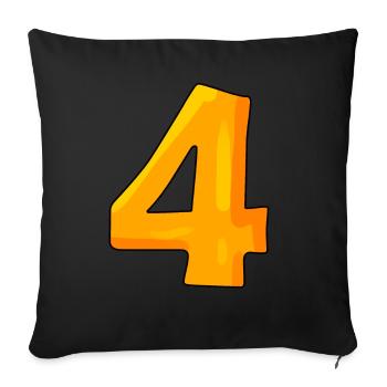 4 - Sofakissenbezug 45 x 45 cm - Schwarz - Vorne