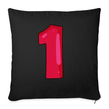 Point 1 - Sofa pillowcase 17,3'' x 17,3'' (45 x 45 cm) - black - Front