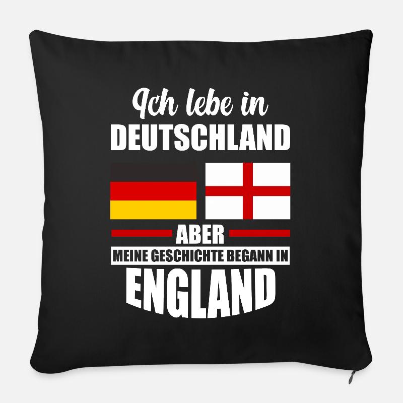 Engländer Deutscher Herzschlag Deutschland England - Sofakissenbezug 45 x 45 cm - Schwarz