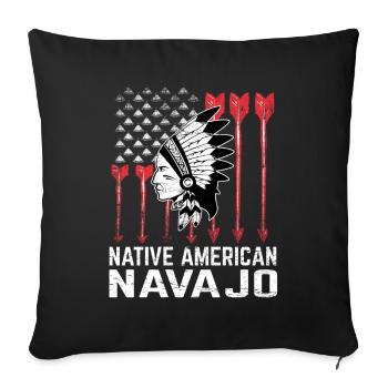 Navajo Tribe Native American Indian Indianer - Sofakissenbezug 45 x 45 cm - Schwarz - Vorne
