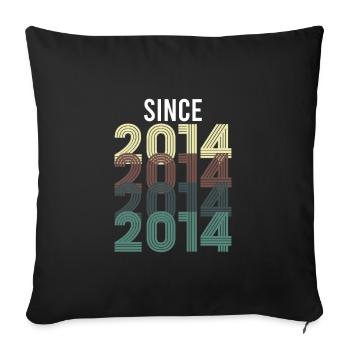Vintage Since 2014 Anniversaire Année de naissance - Housse de coussin décorative 45 x 45 cm - noir - Devant