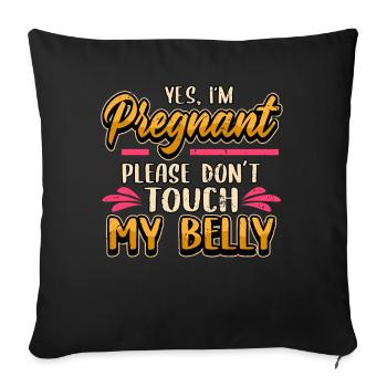 Grossesse Maman Bébé Bébé Rengaine Cadeau - Housse de coussin décorative 45 x 45 cm - noir - Devant