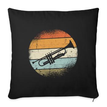 Trompete Instrument - Sofakissenbezug 45 x 45 cm - Schwarz - Vorne