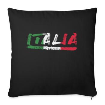 Maillot de l’Italie Football 2021 - Housse de coussin décorative 45 x 45 cm - noir - Devant