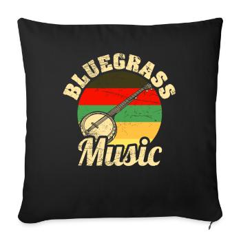 Bluegrass Banjo Gitarre - Sofakissenbezug 45 x 45 cm - Schwarz - Vorne