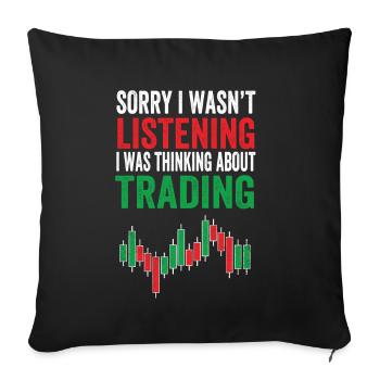 Day Trading Trader Börse Aktien Bitcoin Geld Stock - Sofakissenbezug 45 x 45 cm - Schwarz - Vorne