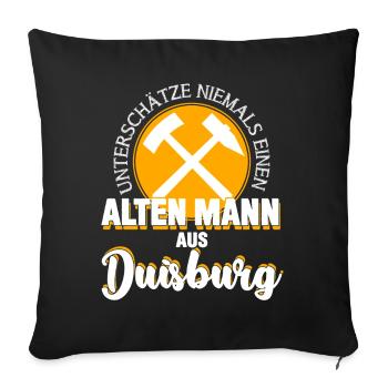 Duisburg Duisburger Duisburgerin - Sofakissenbezug 45 x 45 cm - Schwarz - Vorne