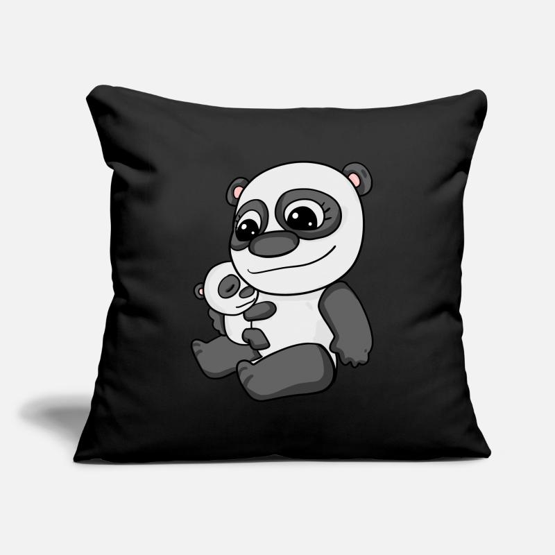 Panda avec bébé - Panda avec enfant Housse de coussin décorative 45 x 45 cm