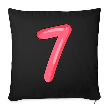 Number 7 - Number 7 - Sofa pillowcase 17,3'' x 17,3'' (45 x 45 cm) - black - Front