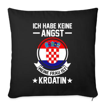 Kroate Deutscher Kroatien Deutschland Kroatisches - Sofakissenbezug 45 x 45 cm - Schwarz - Vorne