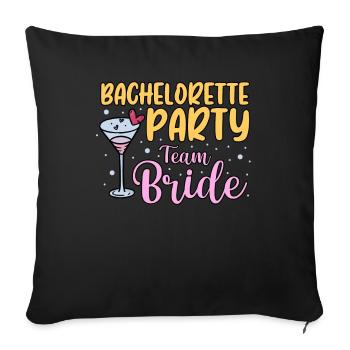 Enterrement de vie de garçon Mariée Célibataire - Housse de coussin décorative 45 x 45 cm - noir - Devant