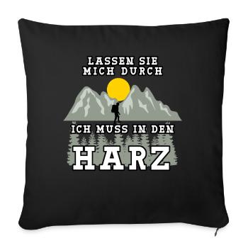 Harz Urlaub Harzer Wandern - Sofakissenbezug 45 x 45 cm - Schwarz - Vorne