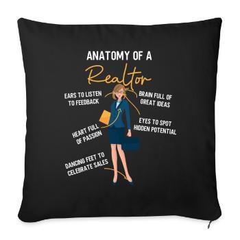 Anatomy Of A Realtor Cute - Housse de coussin décorative 45 x 45 cm - noir - Devant