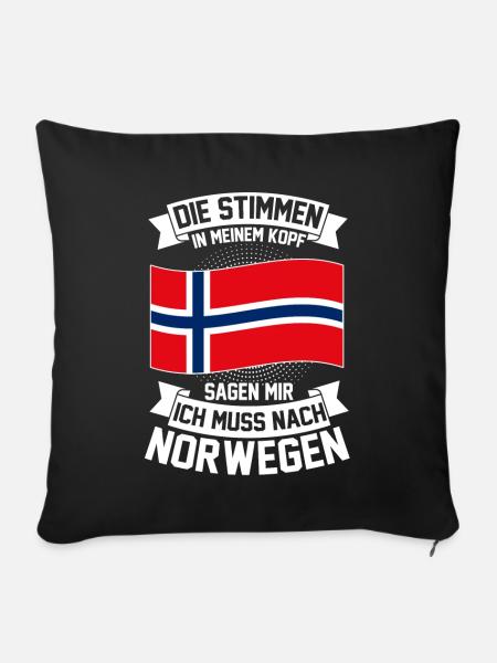 Norwegen Geschenk Geschenkidee - Sofakissenbezug 45 x 45 cm - Schwarz