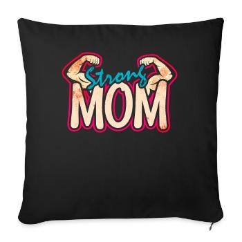 Forte mère sport de musculation d’entraînement femmes - Housse de coussin décorative 45 x 45 cm - noir - Devant