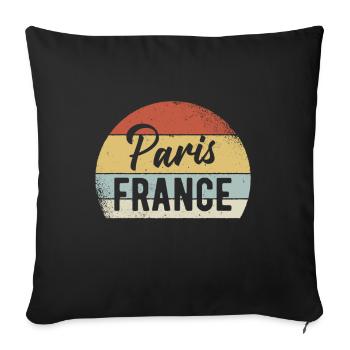 Paris France Tenue - Housse de coussin décorative 45 x 45 cm - noir - Devant
