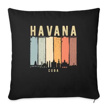 Havana Cuba skyline - Sofa pillowcase 17,3'' x 17,3'' (45 x 45 cm) - black - Front