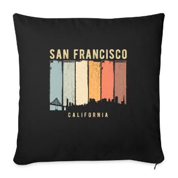 San Francisco Skyline - Sofa pillowcase 17,3'' x 17,3'' (45 x 45 cm) - black - Front