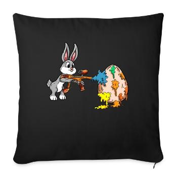 Easter Easter egg dyeing - Sofa pillowcase 17,3'' x 17,3'' (45 x 45 cm) - black - Front