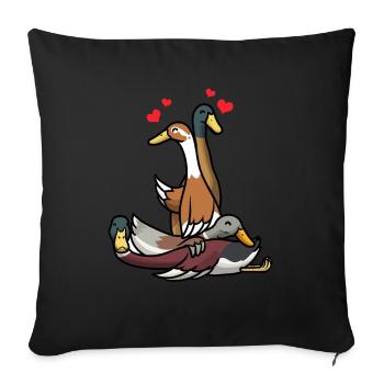 Running funny Running - Sofa pillowcase 17,3'' x 17,3'' (45 x 45 cm) - black - Front