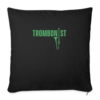 Trombonist trombones trombone trombone player - Sofa pillowcase 17,3'' x 17,3'' (45 x 45 cm) - black - Front