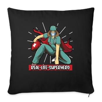 Nurse hospital caregiver gift - Sofa pillowcase 17,3'' x 17,3'' (45 x 45 cm) - black - Front