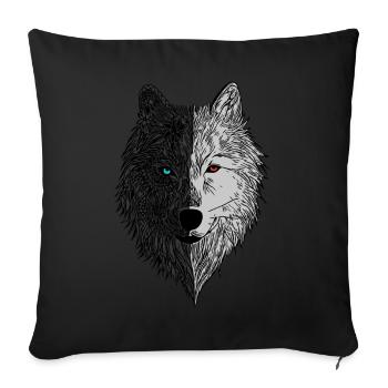 Wolf Animal Motif Wolf Motif - Sofa pillowcase 17,3'' x 17,3'' (45 x 45 cm) - black - Front