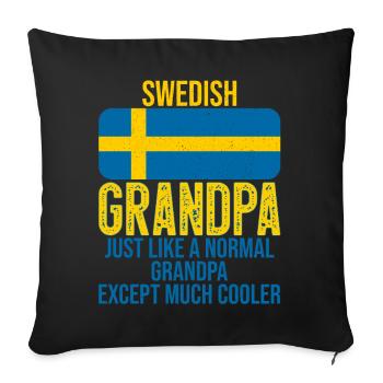 Swedish Grandpa Swedish flag for Father's Day - Sofa pillowcase 17,3'' x 17,3'' (45 x 45 cm) - black - Front