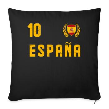 Spanien Spanier Trikot Retro Vintage Fußball - Sofakissenbezug 45 x 45 cm - Schwarz - Vorne