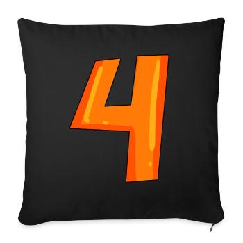 Vier 4 - Sofakissenbezug 45 x 45 cm - Schwarz - Vorne