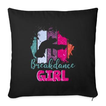 Tanz Tanzen Breakdance Mädchen - Sofakissenbezug 45 x 45 cm - Schwarz - Vorne