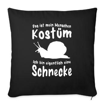 Schnecke Menschen Kostüm Lustige Schnecken - Sofakissenbezug 45 x 45 cm - Schwarz - Vorne