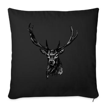 Cerf chasse motif animalier motif - Housse de coussin décorative 45 x 45 cm - noir - Devant