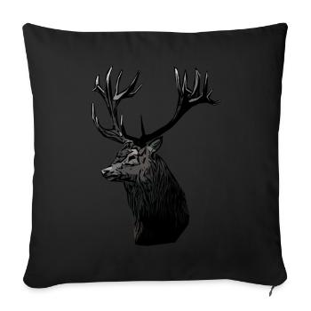 Chasseur de cerf Chasse Cerf Hunting motif de chasse - Housse de coussin décorative 45 x 45 cm - noir - Devant