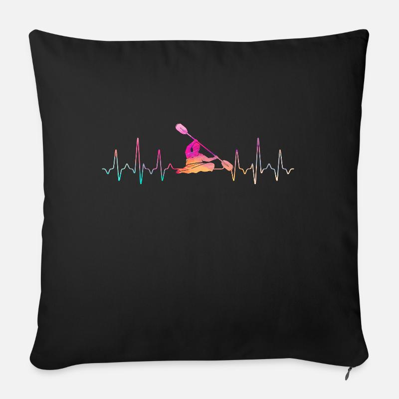 Kajak Heartbeat - Sofakissenbezug 45 x 45 cm - Schwarz