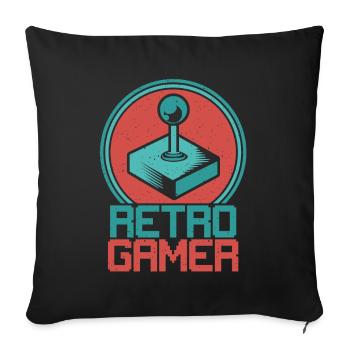 Retro Gamer Joystick - Sofakissenbezug 45 x 45 cm - Schwarz - Vorne