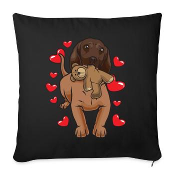 Chien bavarois de soudure de montagne Chien - Housse de coussin décorative 45 x 45 cm - noir - Devant