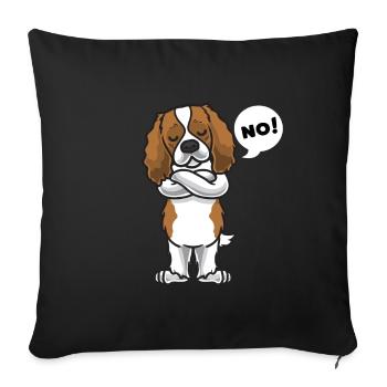 Stuer Cavalier King Charles Spaniel - Housse de coussin décorative 45 x 45 cm - noir - Devant