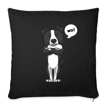 Stuer Border Collie chien drôle bordercollie - Housse de coussin décorative 45 x 45 cm - noir - Devant